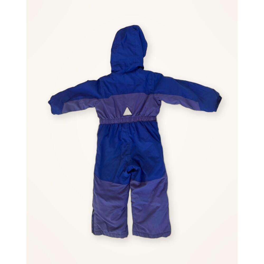 L.L.Bean Kids Hooded One-Piece Snowsuit Purple Blue 3T - Picture 2 of 9